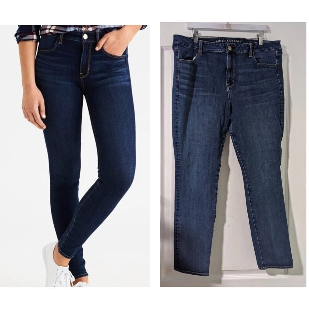 AE | Super Stretch Hi-Rise Jegging in Dark Indigo